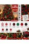 🔥   100 Piece Christmas Ornament Set – Red Black Silver Star Snowflake Ball Pendant |   Rich Content, Stylish Decoration