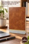 5 Pieces Leather Lined Notebook – Thermo Leather Cover, Lined Inner Pages, Bookmark String, Notebook Suitable for Printing, Tan Color, 21 cm