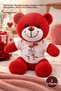 2 Plush Teddy Bears – Red Model with T-Shirt and Happy Couple Heart, Gift and Decoration, Plush Toy Teddy Bear