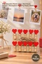 10 Pieces of Heart-Shaped Decorative Pegs – Mini Wooden Photo Pegs, Red Heart Design, Decorative Hanging String, Photo Clip