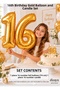 1-20 Years Old Gold Number Foil Balloon and Candle Set 74 cm Birthday Decoration Set