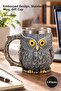 5 Pieces of 3D Embossed Stainless Steel Mug with Wise Owl Figure – Embossed Design, Stainless Steel Mug, Gift Cup