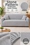 Jakarli Stone Pattern Elastic 3-Seater Sofa Cover Non-Slip, Flexible, Washable Sofa Cover Sofa Bed Sofa Cover