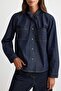 Koyu Mavi Yaka Detaylı Denim Gömlek TWOAW27GO00119 - 4