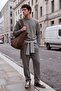 Khaki Regular/Normal Cut Crew Neck Pique Textured Open Leg Sweatpants Set Tmnaw27Em00002 - 3