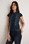 Koyu Mavi Düğme Detaylı Denim Bluz TWOAW27BZ00311