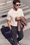 Siyah Kot Görünümlü Straight Fit Erkek Pantolon TMNAW27PL00003 - 3