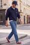 Lacivert Oversize/Rahat Kalıp Nakışlı Polo Yaka Sweatshirt TMNAW27SW00022 - 4