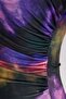 Purple-Multicolor Tie-Dye Patterned T-Shirt with Drawstring Detail Tdrss26Ts00050 - 2