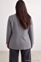 Anthracite Striped Lined Regular/Regular Fit Woven Blazer Plus Size Jacket Tbbaw27Ag00010 - 5