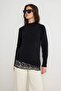 Black Asymmetric Lace Detailed Sweater Twoaw27Kz00191 - 2