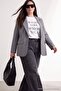 Anthracite Striped Lined Regular/Regular Fit Woven Blazer Plus Size Jacket Tbbaw27Ag00010 - 2