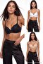 Black-White-Tan 3-Piece Micro Coated Triangle Bra Thmaw27Su00017