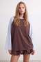 Wardrobe Essentials Çok Renkli Premium Reglan Kol Oversize Beyzbol Örme T-Shirt TWOAW27TS00001 - 3