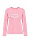Pink Slogan Printed Long Sleeve Fitted Stretch Knitted T-Shirt Twoaw27Ts00111 - 5