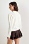 Ecru Openwork V-Neck Regular Knitwear Cardigan Twoaw27Hi00160 - 4