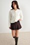 Ecru Openwork V-Neck Regular Knitwear Cardigan Twoaw27Hi00160