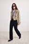 Petite Siyah Wide Leg Az Esnek Bilek Boy Normal Bel Jeans TWOAW27JE00247 - 3