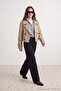 Petite Siyah Wide Leg Az Esnek Bilek Boy Normal Bel Jeans TWOAW27JE00247 - 2