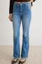 Premium Mavi Orta Esnek Düşük Bel İspanyol Paça Flare Jeans TWOAW27JE00204 - 5