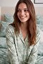 Green 100% Cotton Floral Shirt Collar Piped Knitted Pajama Set THMAW26PT00152 - 4