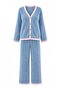 Light Blue Color Block Wellsoft Knitted Pajamas Set Thmaw27Pt00110 - 4