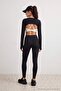 Black Diver/Scuba Full Length Knitted Sports Leggings Thmaw27Ty00013 - 3