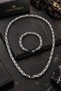 Men's Celil Set - 6mm King White Color, Gift for Lover, Spouse, Father, Bracelet Necklace