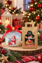 New Year's Themed Snowman Decorated Decorative Mica Candle Gift Set New Year's Booties Socks in Kraft Box