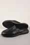 Men's Genuine Leather Groom Dowry House Slippers Mik.55 Black - 3