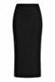 6929 Women's Corded Fabric Knitwear Skirt Black - 3