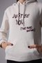 Women's Printed Hooded Sweatshirt Ecru - 2