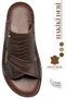 Genuine Real Leather Men's Slippers Lightweight Slippers Leather 3D Coffee - 3