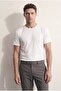 Slim Fit White Crew Neck 100% Cotton Breathable T-Shirt - 2