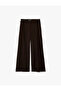 Pocketed, Pleated Detailed, Straight Wide-Leg, Belted Fabric Trousers - 5