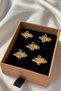 Flower Patterned Enamel Pearl Button (5Pcs) - 2