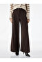 Pocketed, Pleated Detailed, Straight Wide-Leg, Belted Fabric Trousers - 4