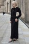 Black Knitwear Set with Pearl Bolero