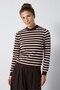 Striped stretch knit sweater 7050 - 6