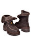 Genuine Leather Suede Women's Boots Gj-25K433 Brown Suede - 5