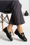 Gold Ribbon Buckle Loafer Shoes - 2