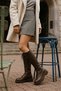 Bany Brown Lace-Up Side Zipper Casual Women's Boots - 5