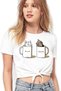 Milky Plain White Cropped Top T-Shirt with Ties