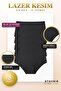Women's Panties Black 5-Pack Laser Cut Seamless High Waist Gathering Slip - No Trace
