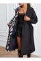 White Geometric Patterned Belted Trench Coat - 4