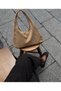 Women's Mink Suede Soft Textured Stoned Shopper Hand and Shoulder Bag - 5