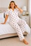 Women's Milan Fabric Comfortable Fit Buttoned Short Sleeve Pajama Set 3149 - 4