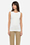 Women's Off-White Crew Neck Sleeveless T-Shirt