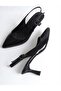 Women's Black Pointed-Toe Patent Leather Ankle-Strap Classic High-Heeled Shoes - 2