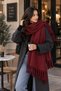 Pasta-Style Tassel Thick Burgundy Winter Wool Scarf & Shawl - 3